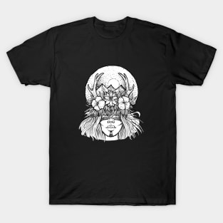 Forest shaman with flowers and antlers T-Shirt